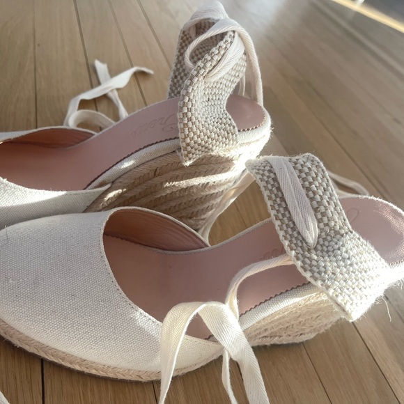 J.Crew Cream Espadrille Wedges - Picture 3 of 3